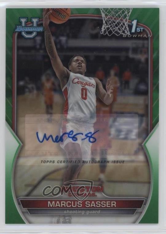 2022 Bowman U Chrome Prospect Green Refractor 78/99 Marcus Sasser #93 Auto 10tb