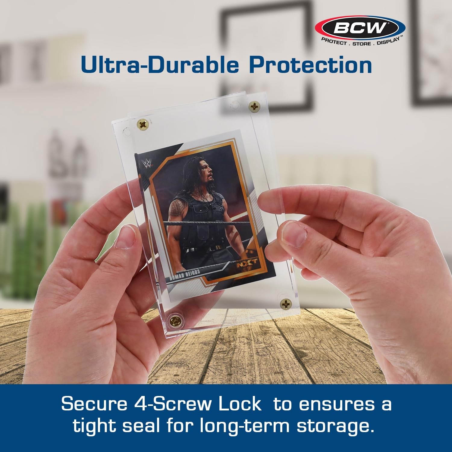 BCW 4-Screw Recessed Card Holder for Standard 35 pt. Cards | Screwdown Clear