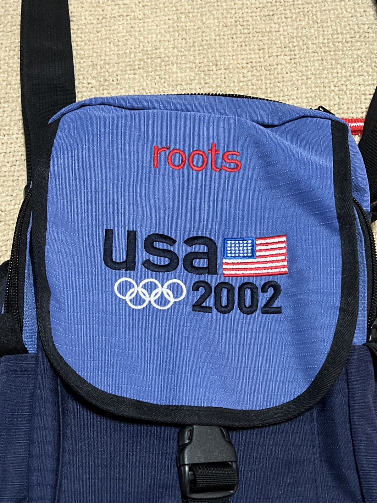 💯2002 Salt Lake Winter Olympics Games Shoulder Cross Body Bag Roots Free Shipp