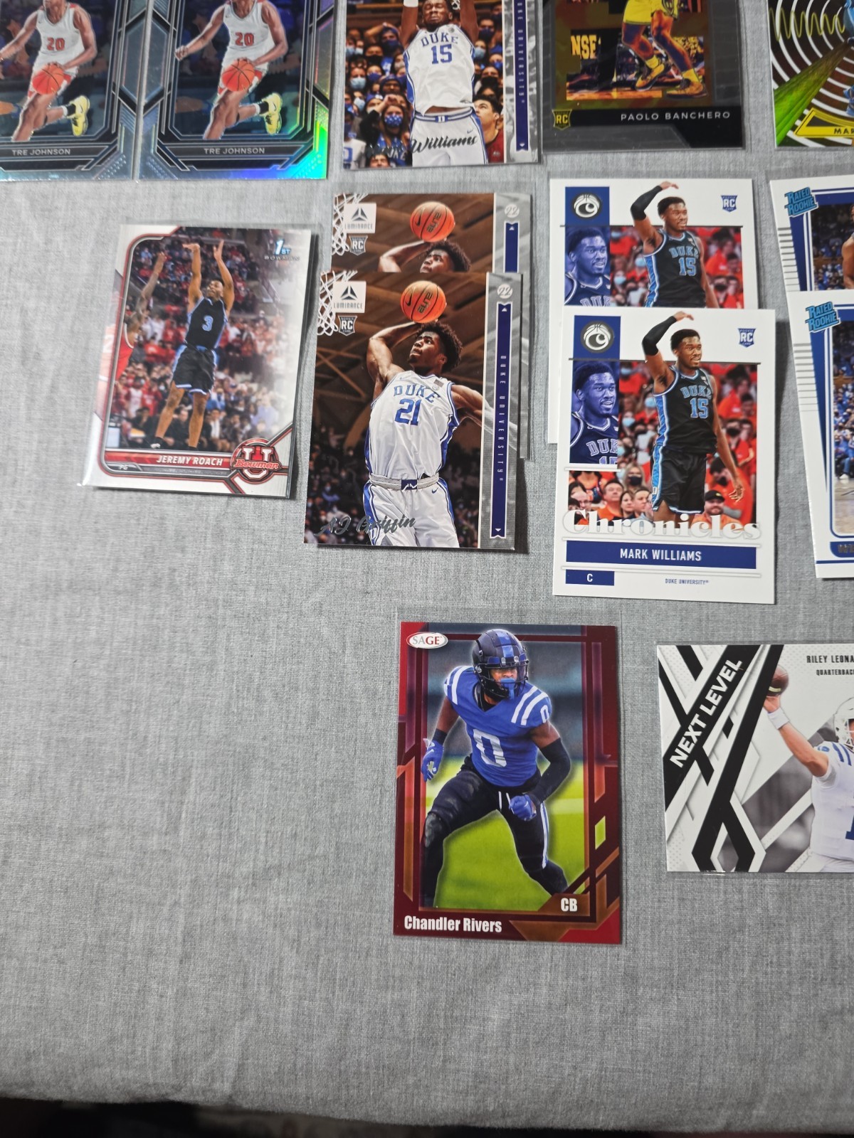 Duke University Blue Devils Basketball/Football Trading Card Lot Of 24