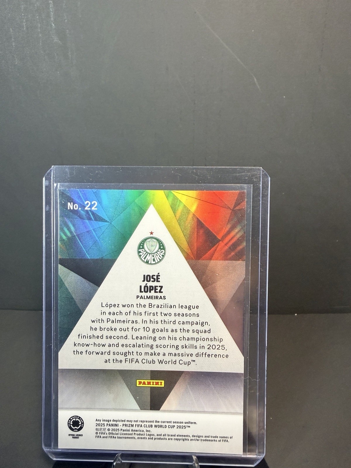 2025 Panini Prizm FIFA Club World Cup Jose Lopez Prizmatic Silver Prizm RC #22