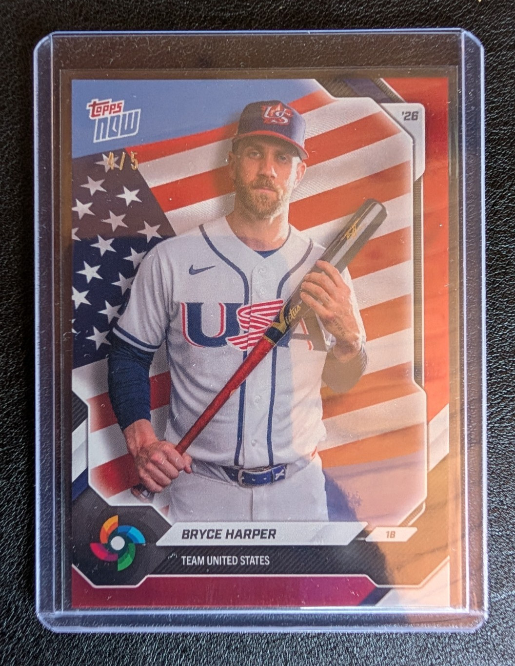Bryce Harper WBC Red Foil /5 – 2026 Topps Now SSP – Team USA – Phillies #USA11