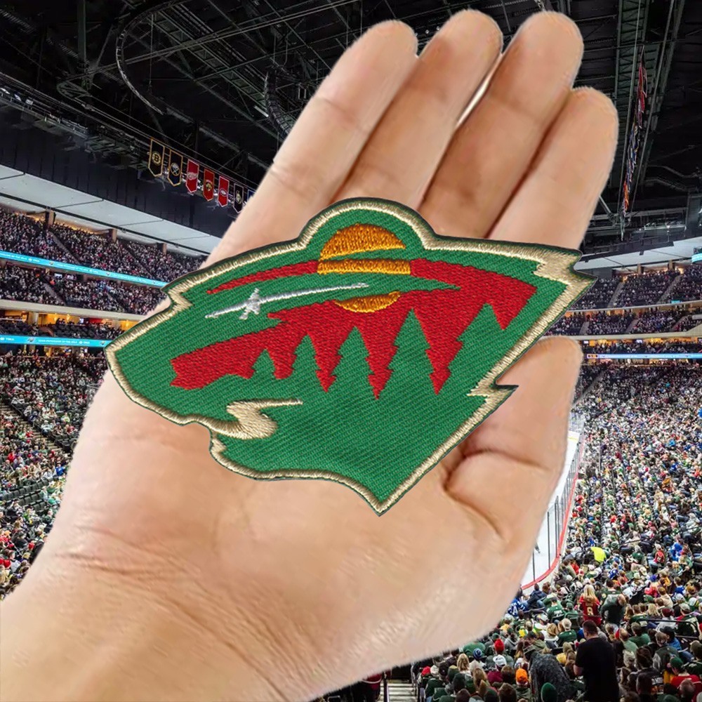 Wholesale Minnesota Wild Ice Hockey Logo Size 3.3 in x 2.8 in Sew Iron On Patch