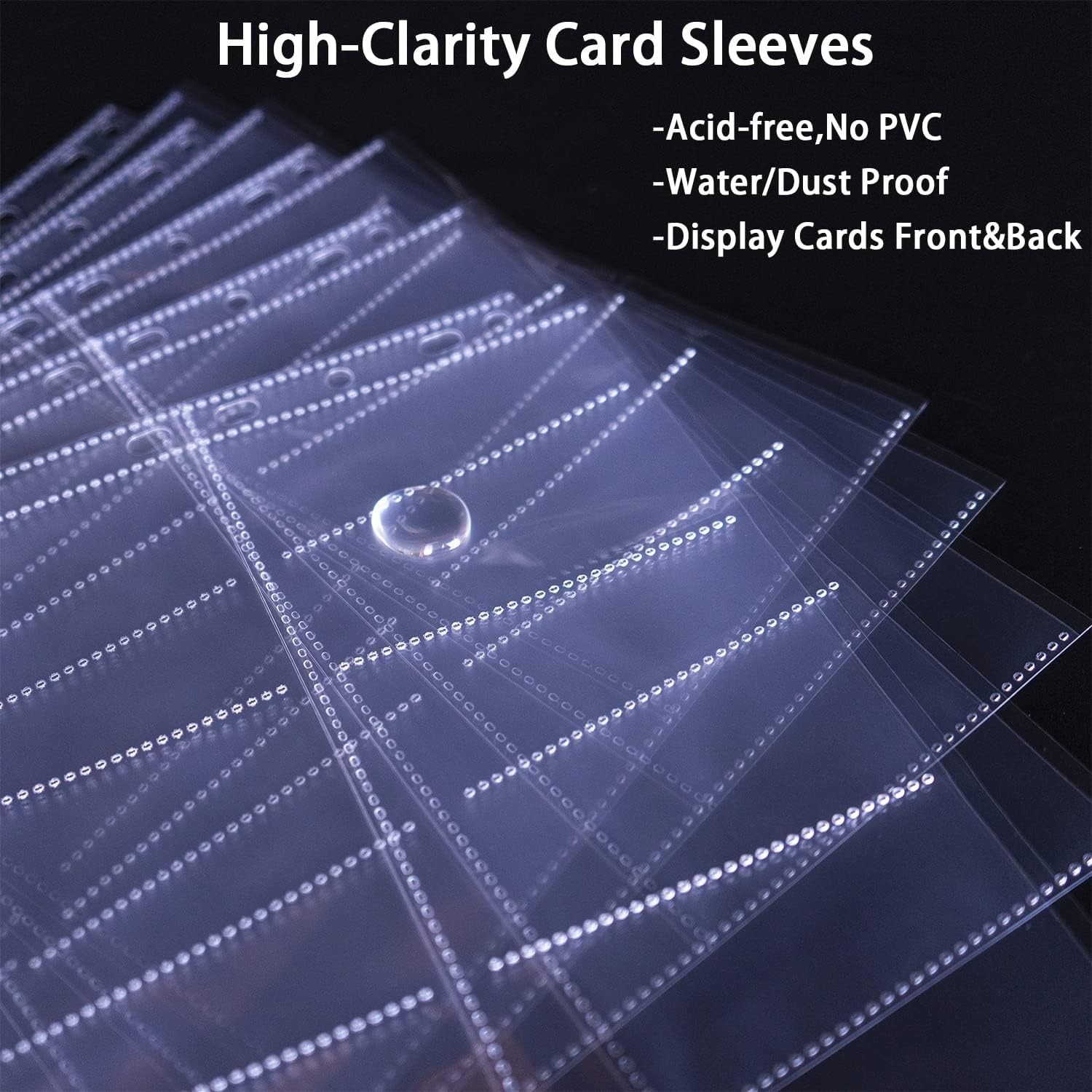 36-pack Trading Card Sleeve Pages 9-pocket Binder Sheets for Sports Game Cards