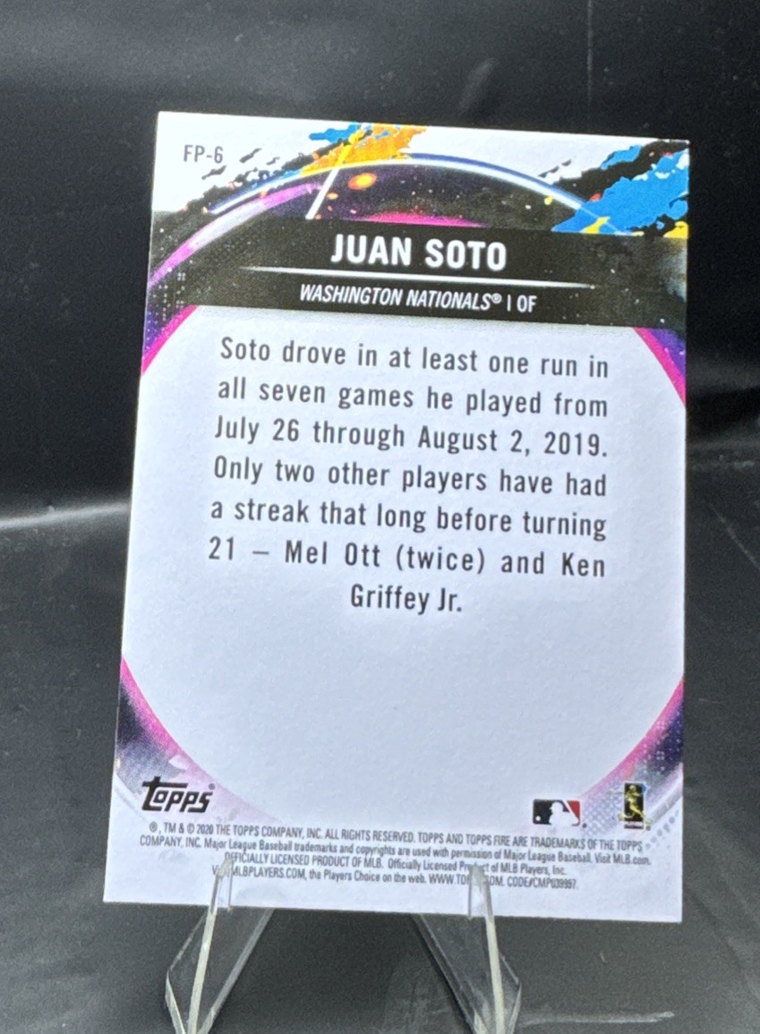 2020 Topps Chrome Juan Soto Topps Fire NBCD Preview #FP-6 Washington Nationals