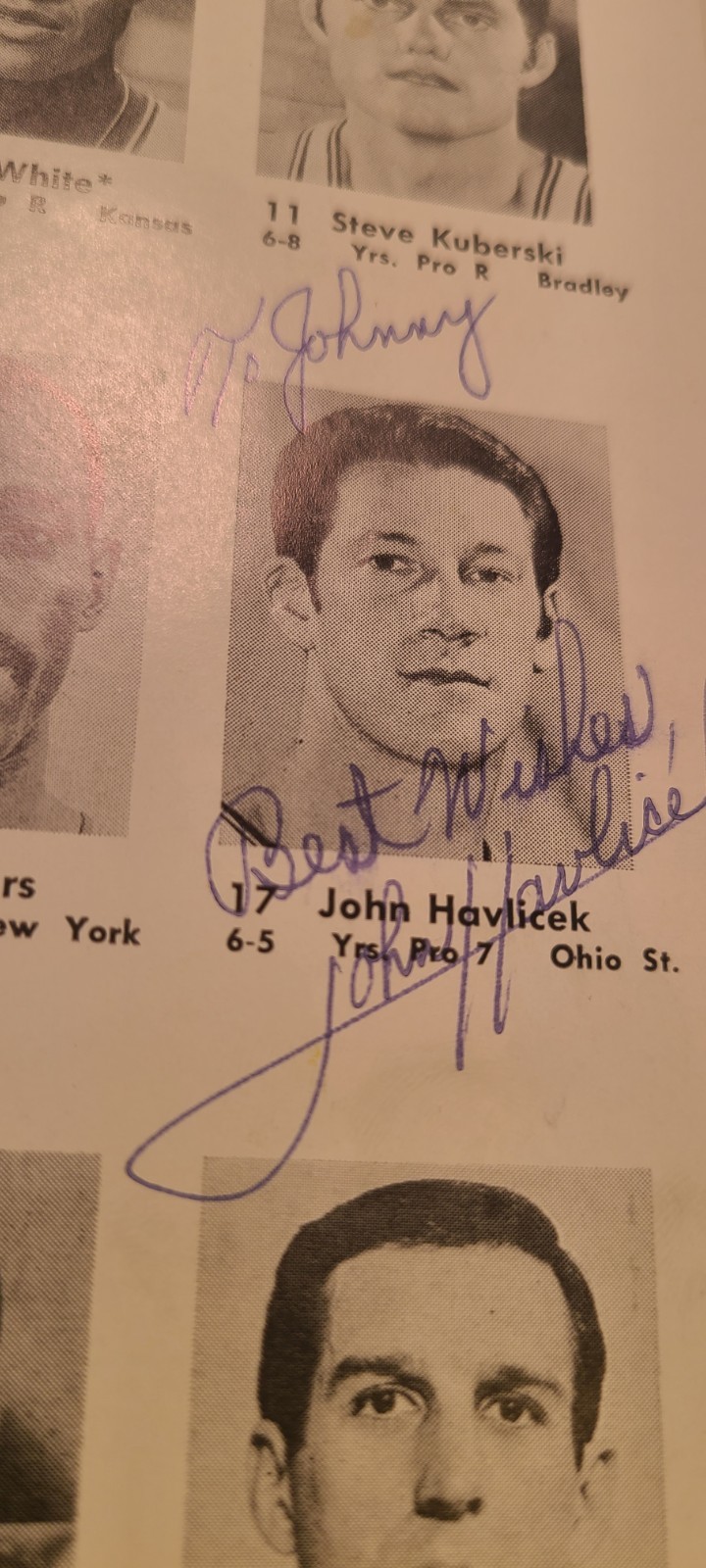 1969 Chicago Bulls Program Celtics John Havlicek DOUBLE SIGNED Auto Dick Motta