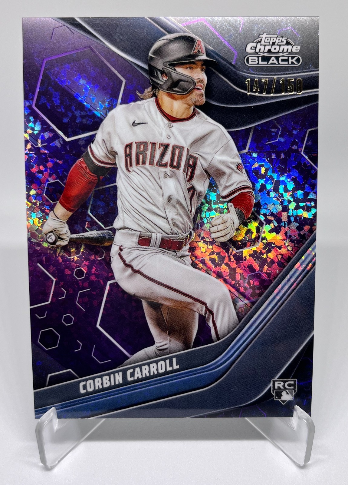 2023 Topps Chrome Black Corbin Carroll RC Purple Mini Diamond Refractor /199