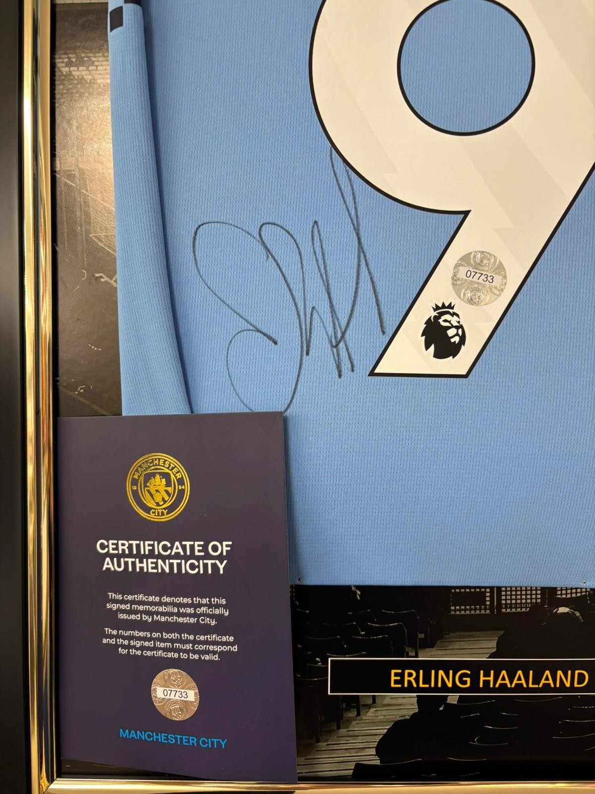 Framed City Erling Haaland Signed Shirt Jersey ** CLUB CERTIFICATE ** RRP£795