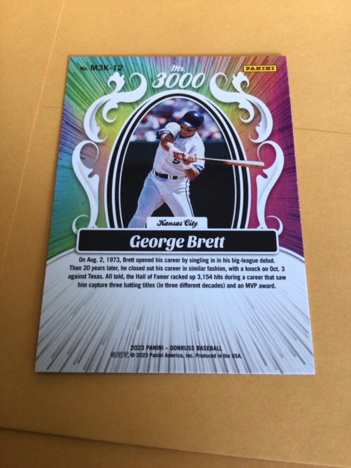 2023 Donruss Baseball Mr. 3000 #M3K-12 George Brett Pink Fireworks Nice