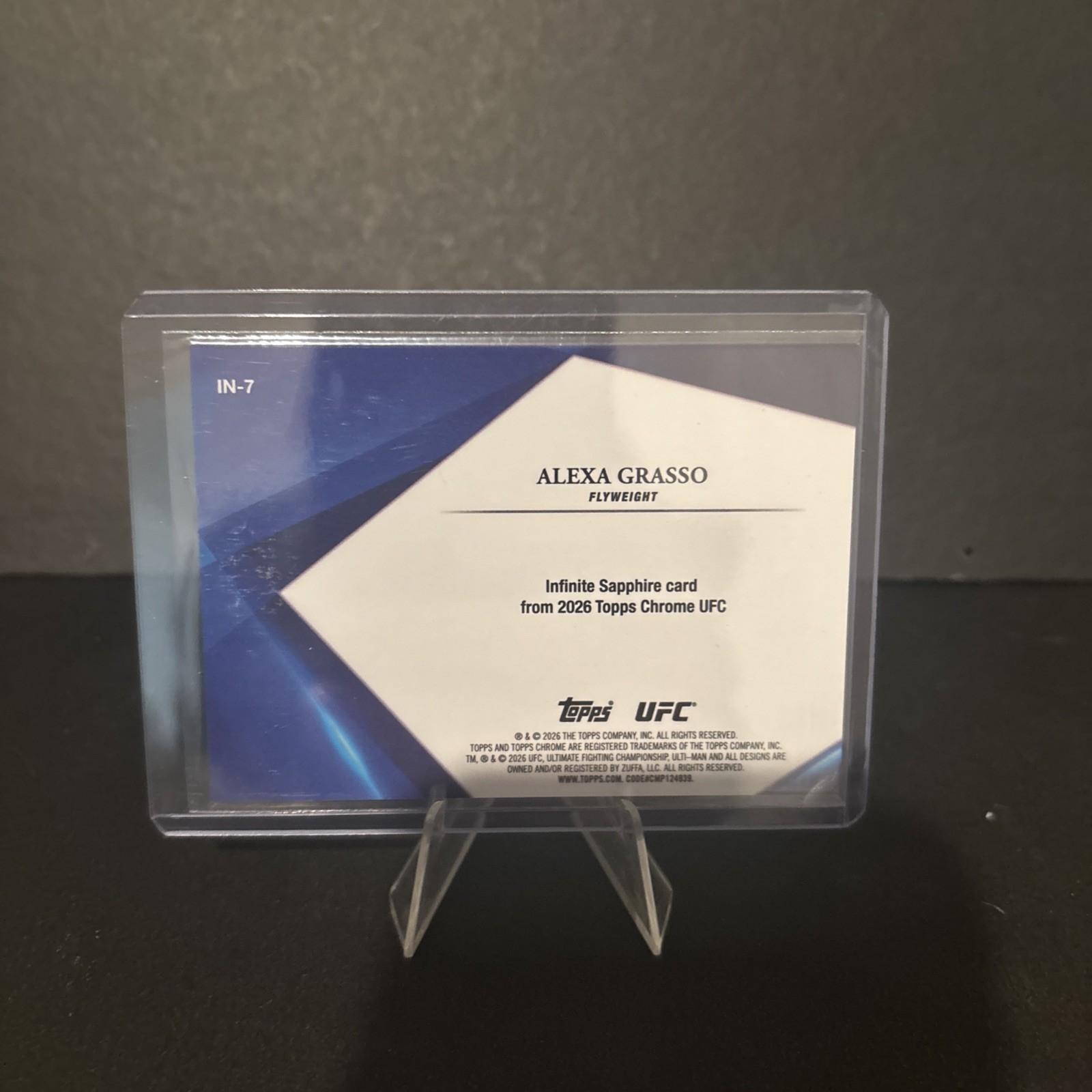2026 Topps Chrome Sapphire UFC- Alexa Grasso Infinite Sapphire (SP) #IN-7