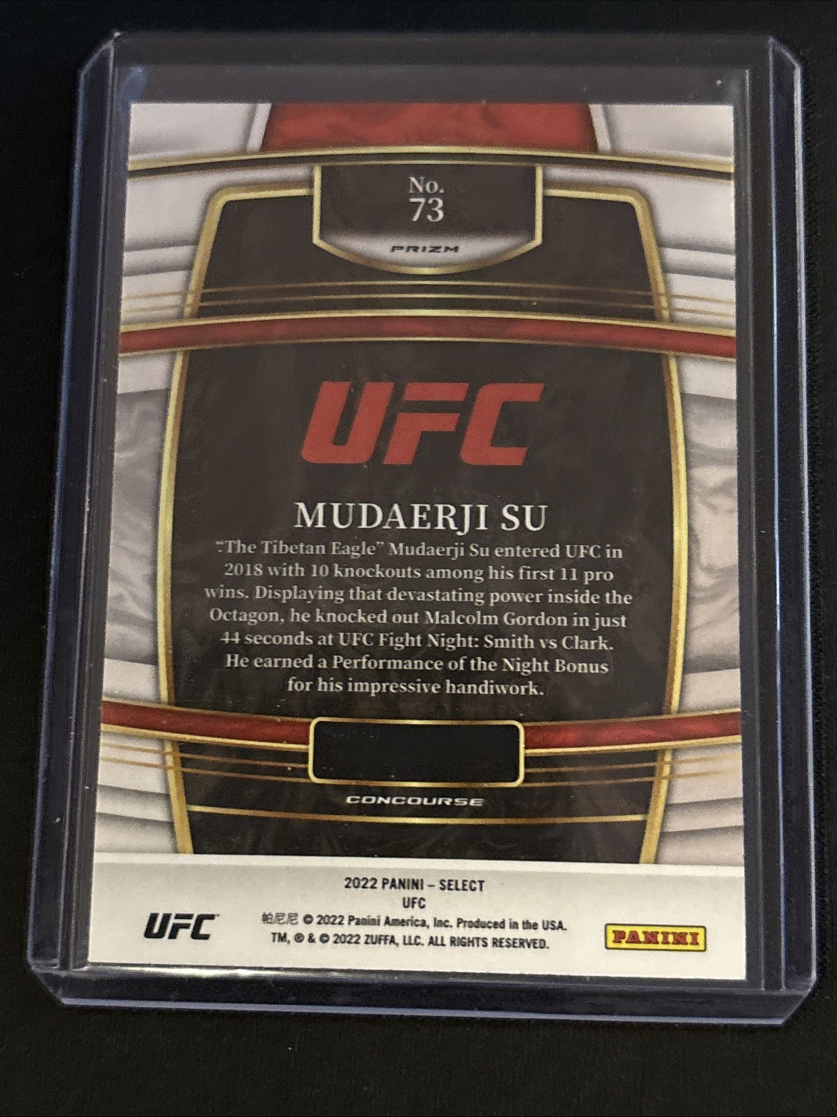 🔥Mudaerji Su 2022 Panini Select UFC #73 Concourse Green & Purple Prizm