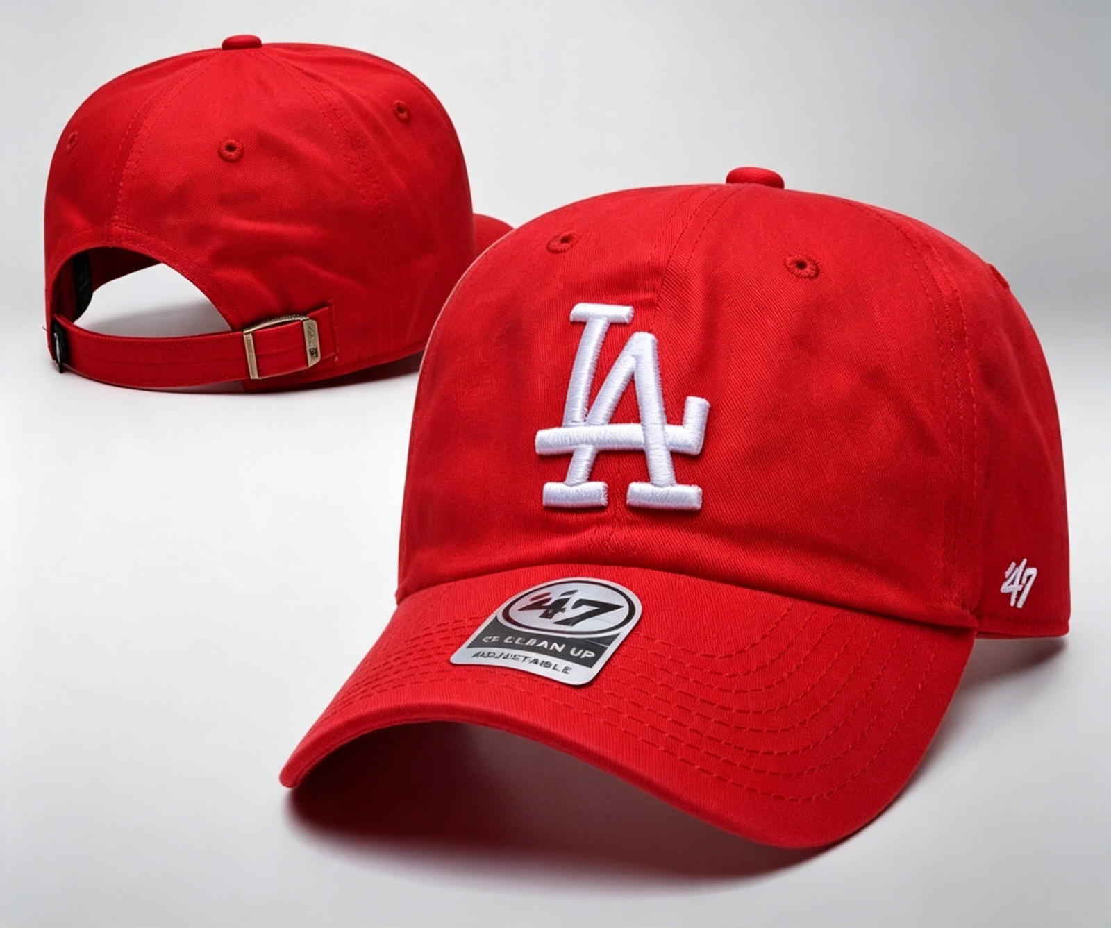 MBL Los Angeles Dodgers ’47 Red Clean Up Adjustable Baseball Cap Dad Hat