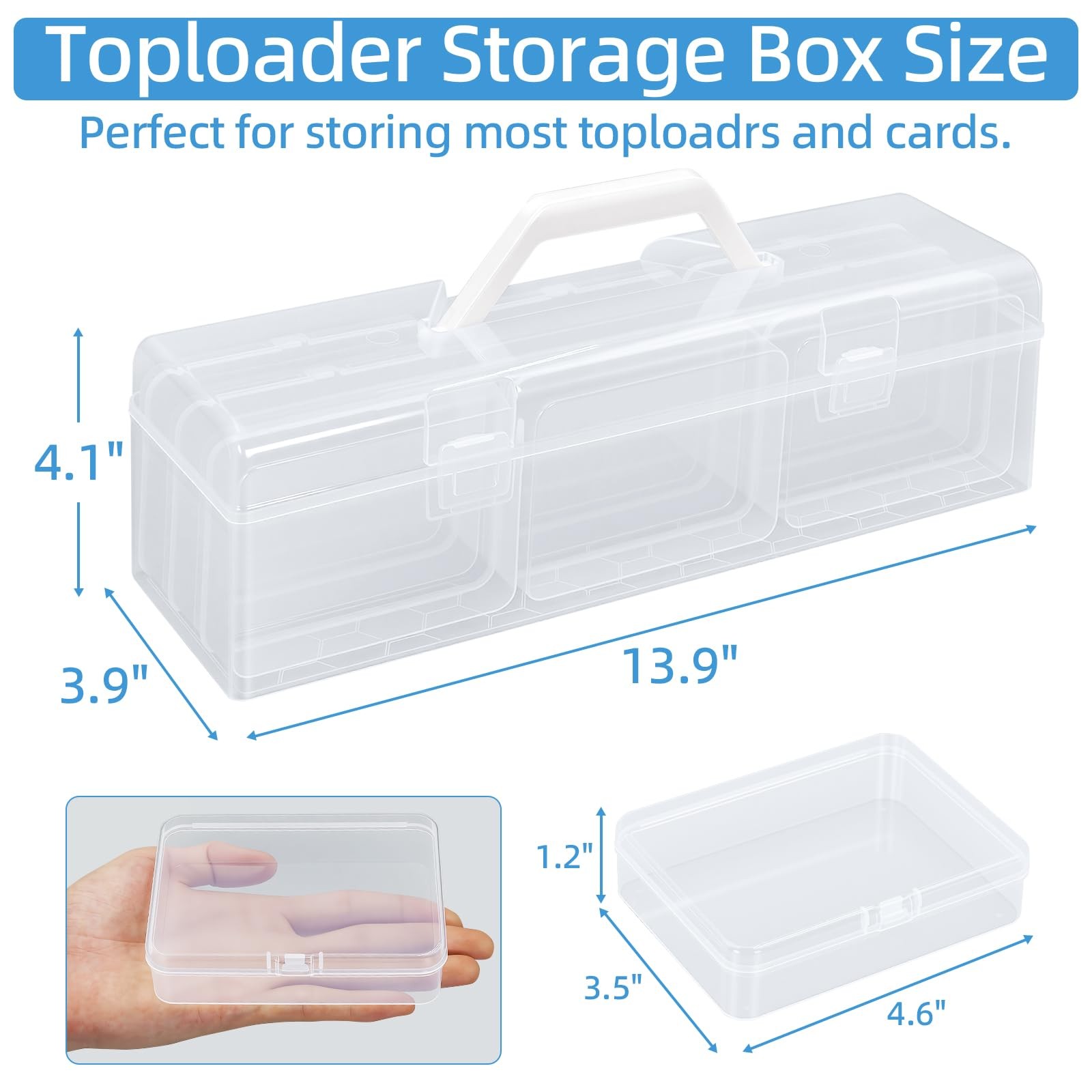 Trading Card Storage Box with 9 Individual Card Cases, Large Capacity Card Ga…