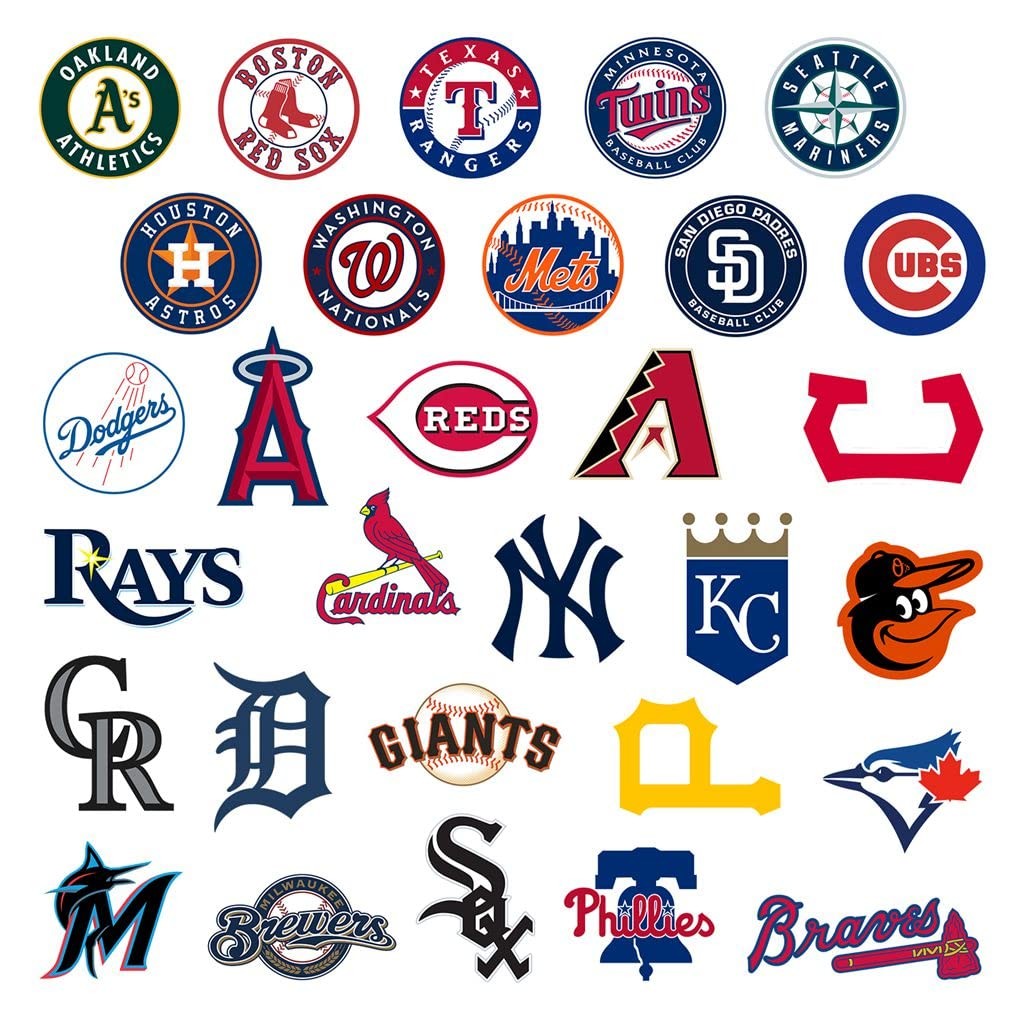 100 Pcs Sports Stickers,Baseball Stickers,Baseball Team Logo Decals,Hydroflas…
