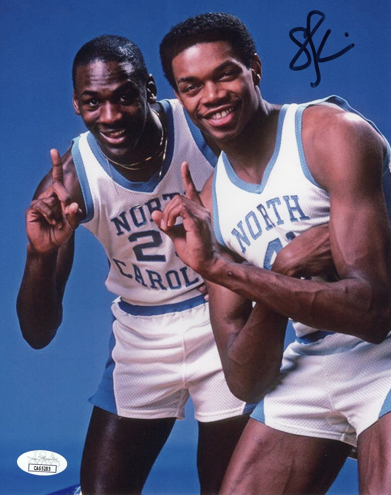 Sam Perkins signed autographed 8×10 photo NCAA North Carolina JSA Michael Jordan