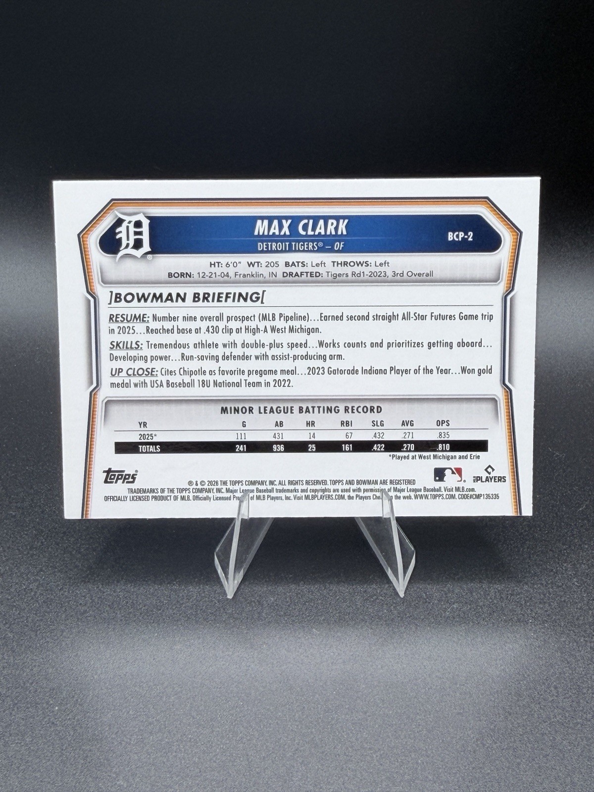2026 Bowman Chrome – Max Clark PackFractor Case Hit /89 #BCP-2