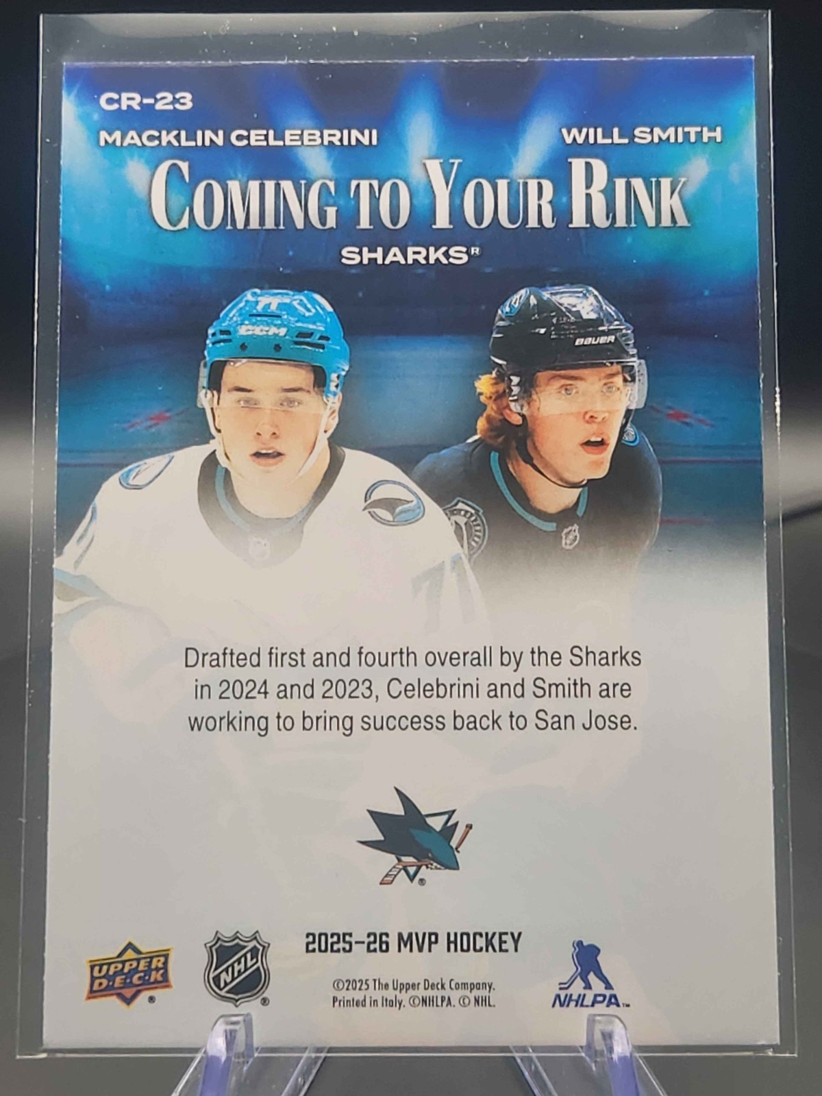 2025-26 Upper Deck Mvp – Coming to Your Rink Macklin Celebrini, Will Smith