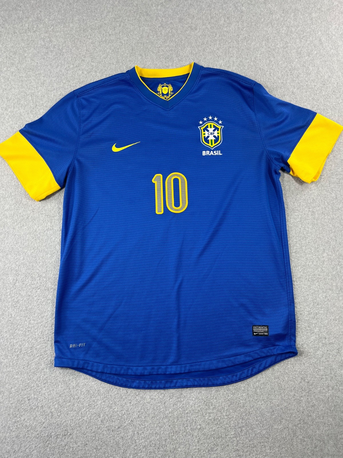 Brazil National Soccer Team Jersey Shirt Mens XL Blue 2010/11 CBF Nike Dri Fit