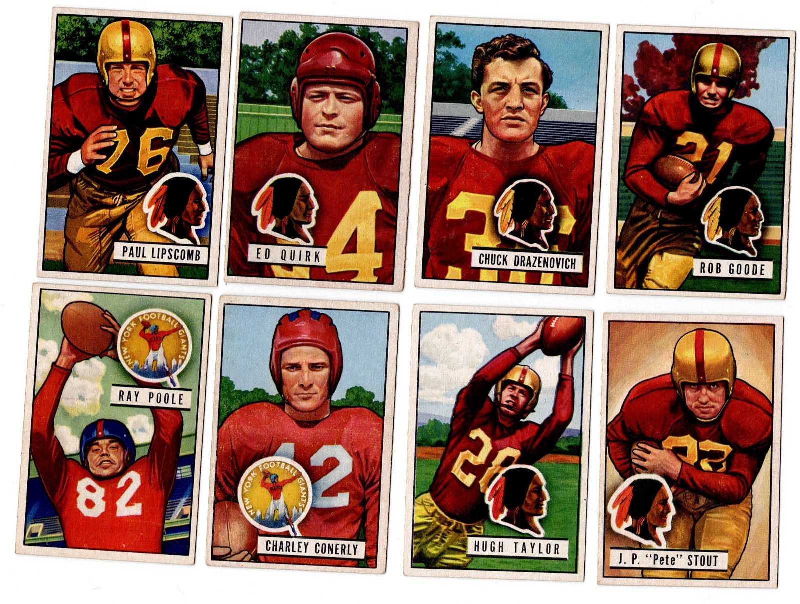 1951 Bowman Football Cards Part Set Qty 75 Different Many HOF Players.