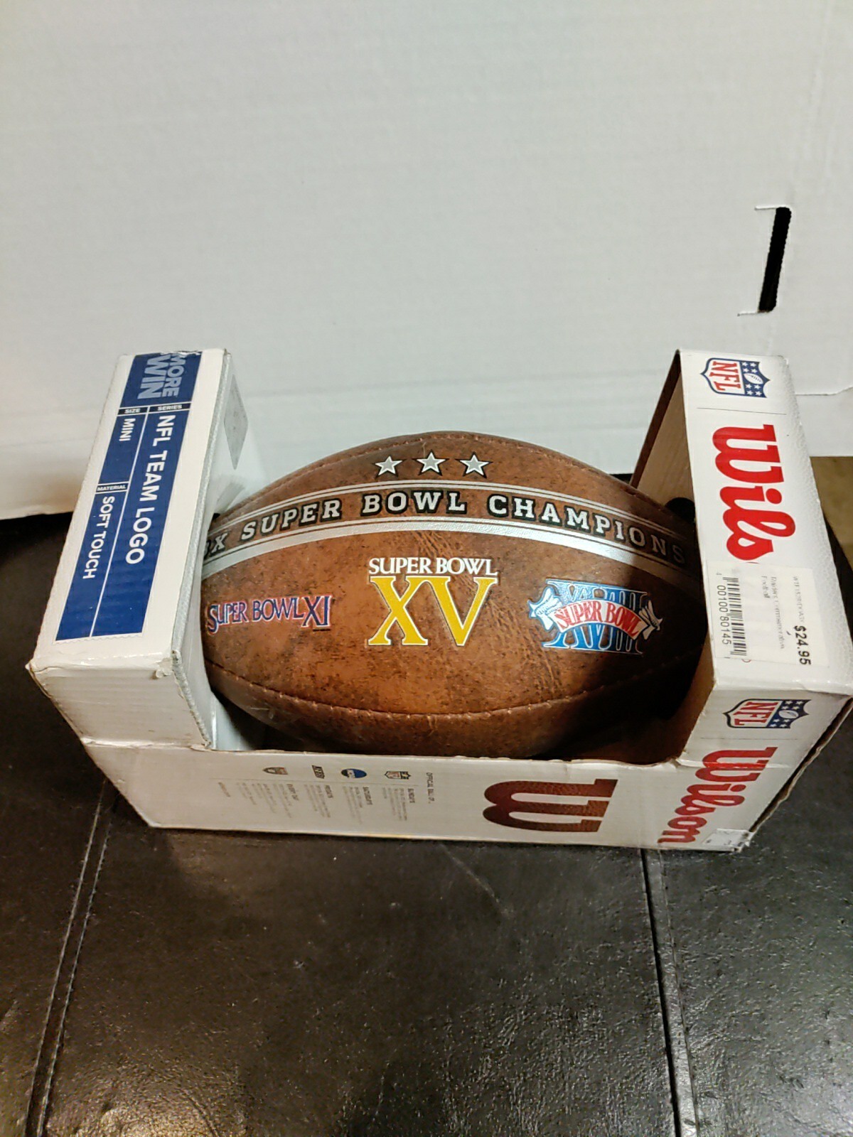 NFL Commemorative Football, 9-Inches Oakland Raiders. Signed Jeff Barnes. SB 15