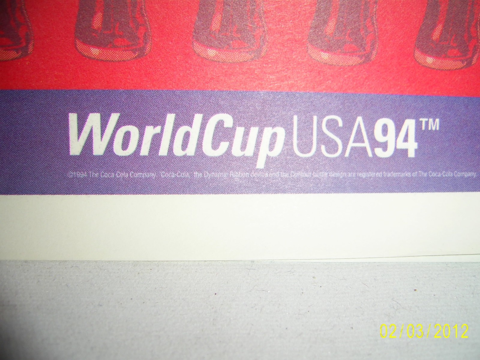 Coca Cola Paper Tray Liners from 1994 World Cup in Dallas, 20 pcs