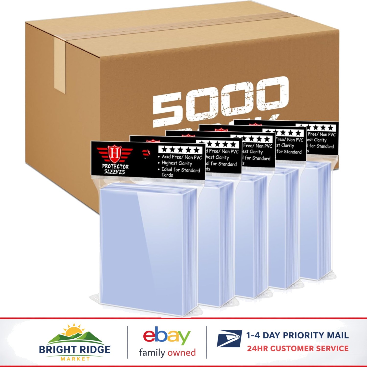 5000 Clear Card Sleeves for Trading Cards, Baseball & Gaming Card Protection