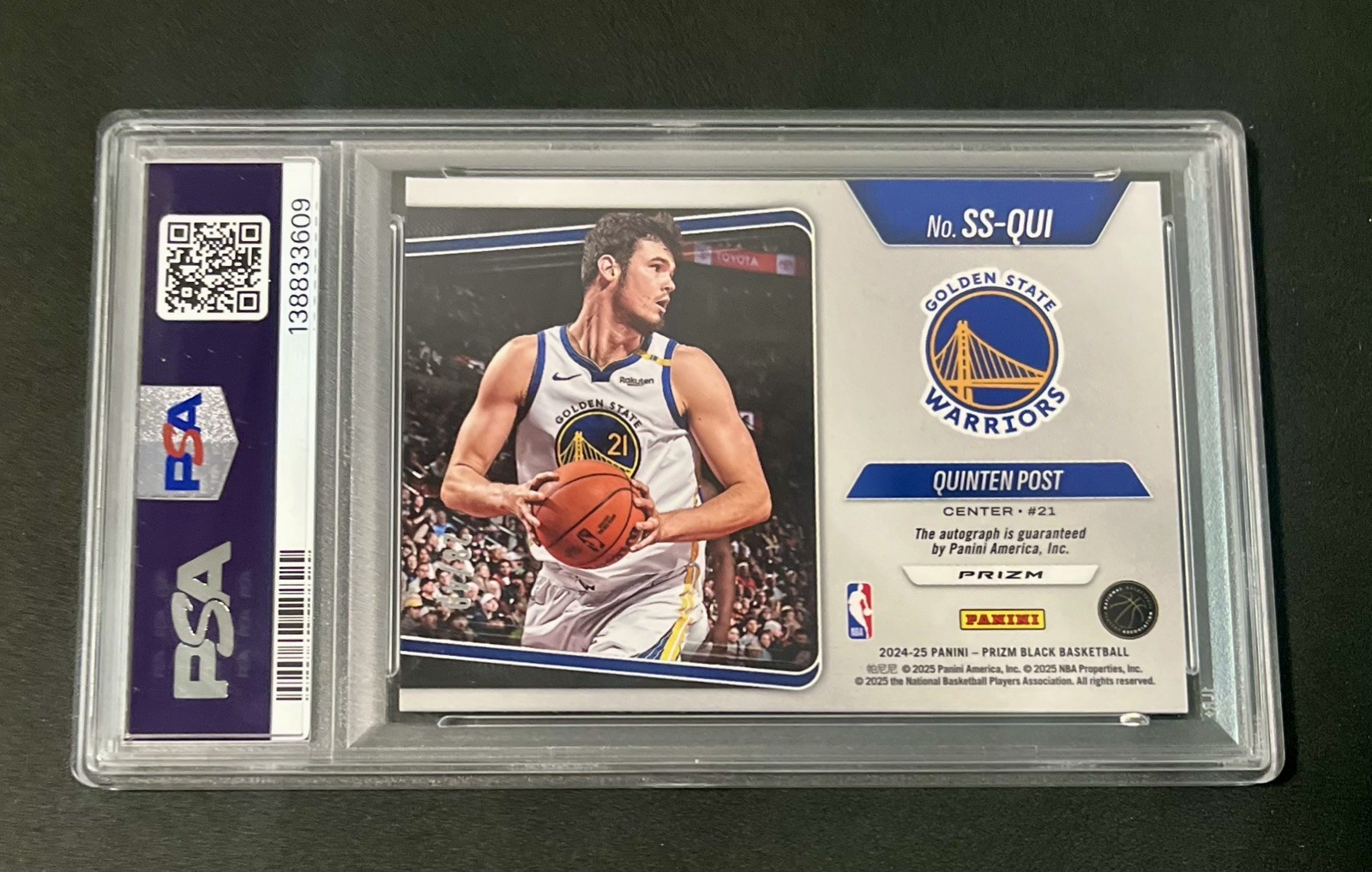 Prizm Black Sensational Signatures Quinten Post #SS-QUI Blue Prizm /49 (AU, RC)