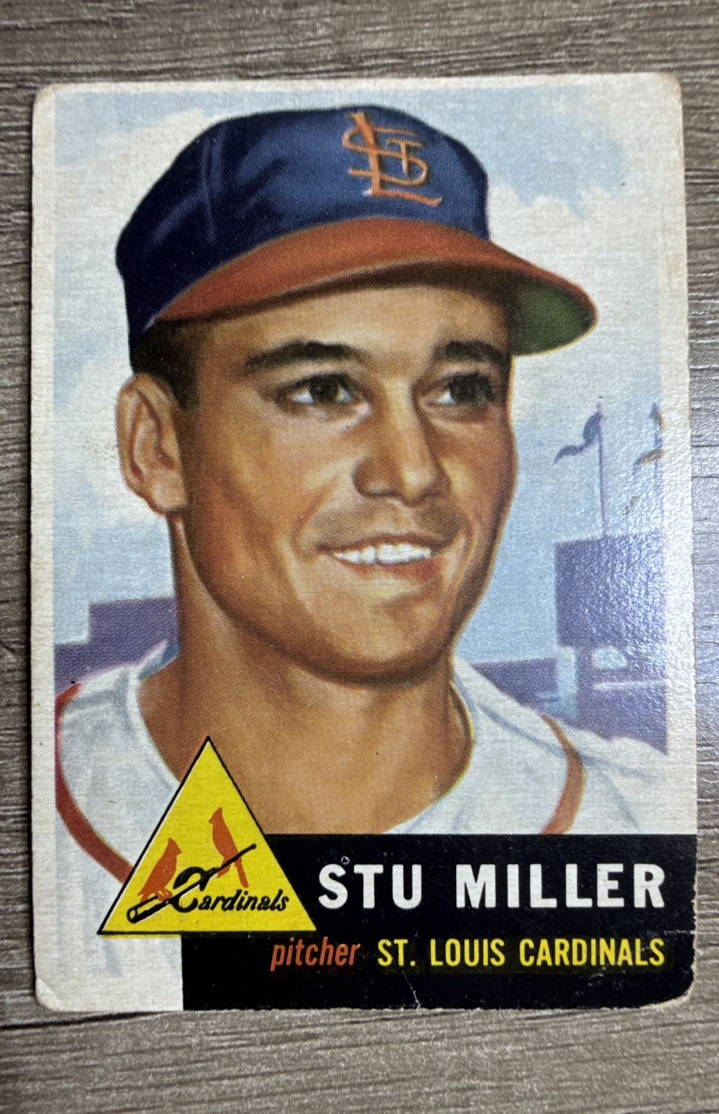 1953 Topps – Stu Miller #183 (RC) Crease