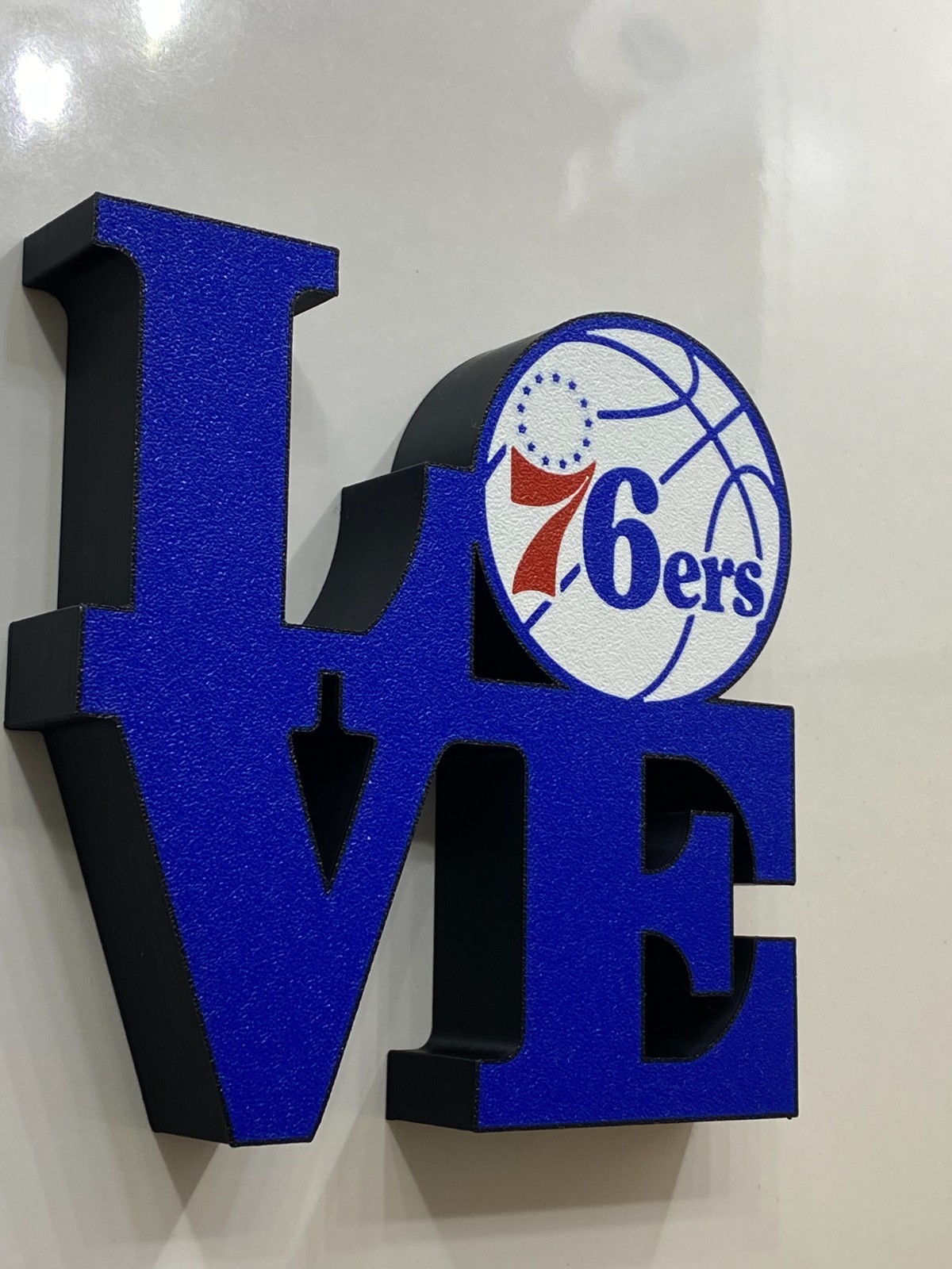 Philadelphia 76ers LOVE L-O-V-E Sign 3D Print Philly Sports Logo Shelf Decor