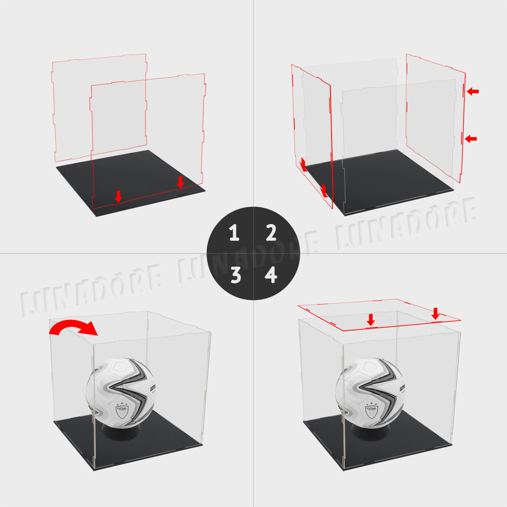 Large Acrylic Display Case Glass Box 16″ Wide for Ball Helmet Collectibles Model