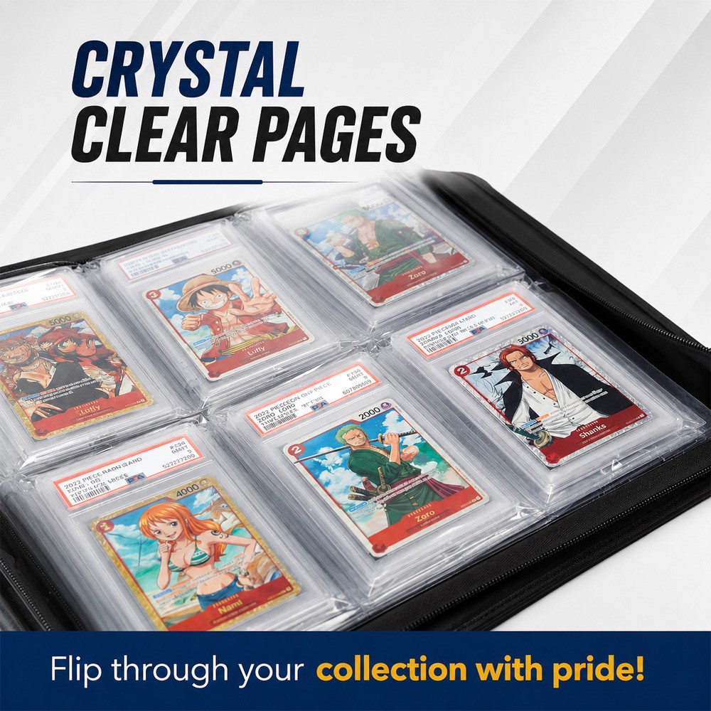PSA Slab Binder Holds 60 PSA Slabs 4/6-Pocket Graded Card Binder Storage – Black