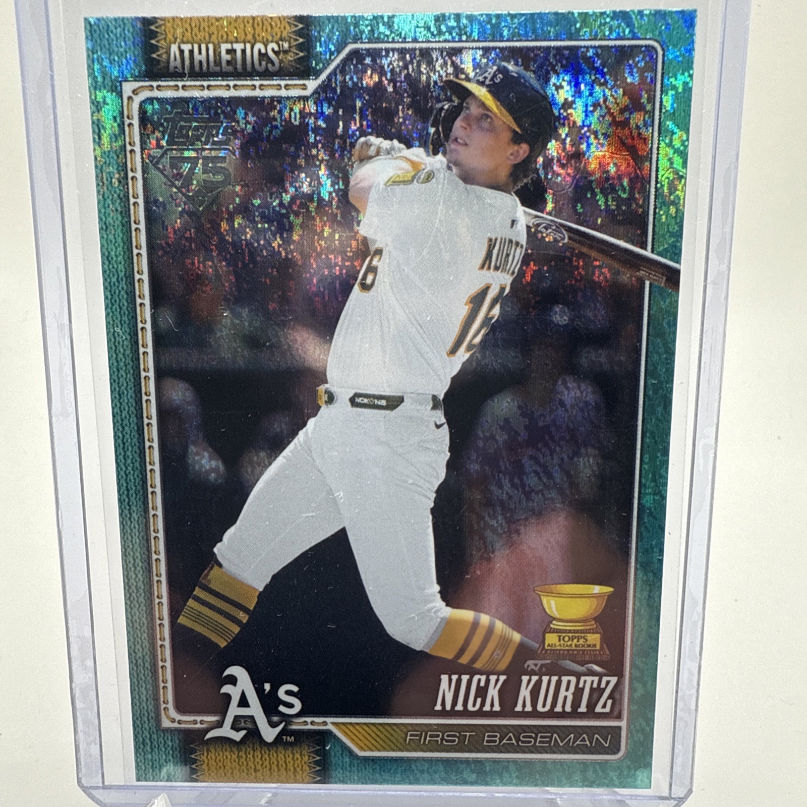 2026 Topps Series 1 Nick Kurtz RC Aqua Rainbow Holo Foil Parallel Rookie Oakland