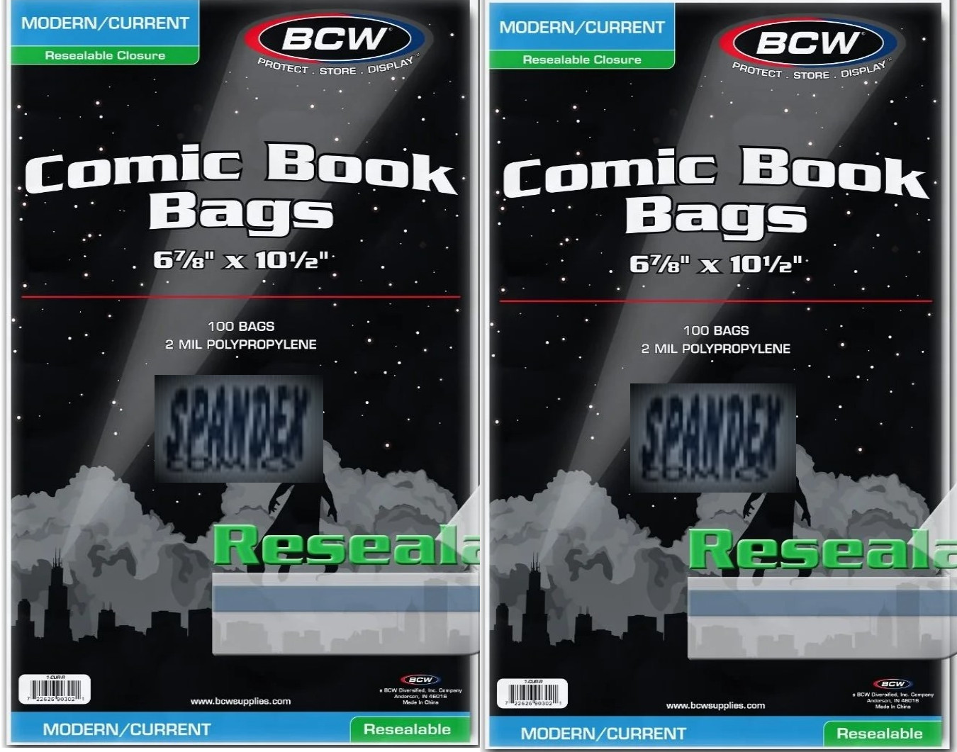 200 – BCW Modern Current Resealable 2-Mil Polypropylene Comic Book Bags 2 Pack