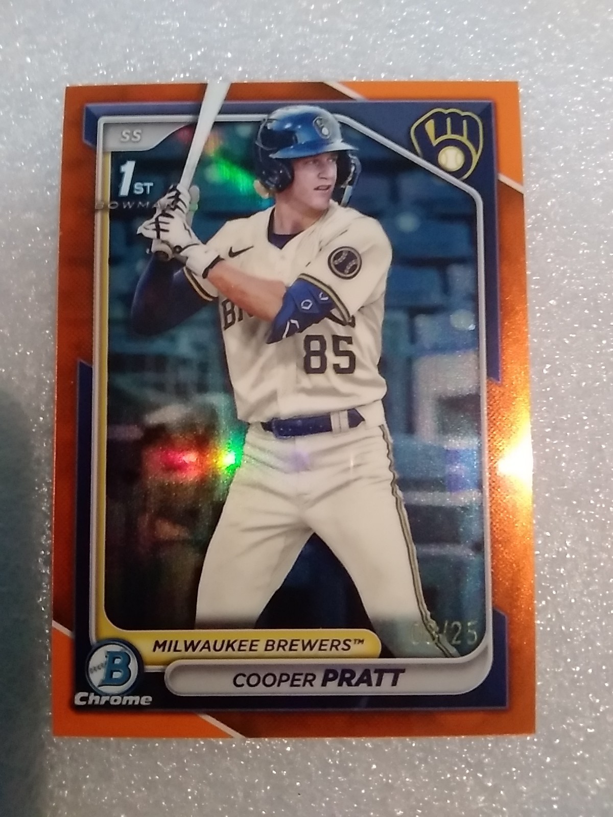 2024 Bowman Chrome Cooper Pratt True Orange/25
