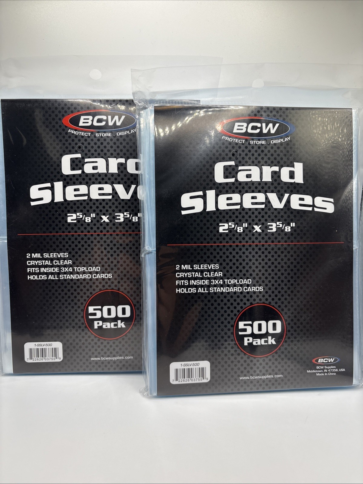 BCW Penny Card Soft Sleeves 2 Packs of 500 Sleeves for Standard Sized Cards