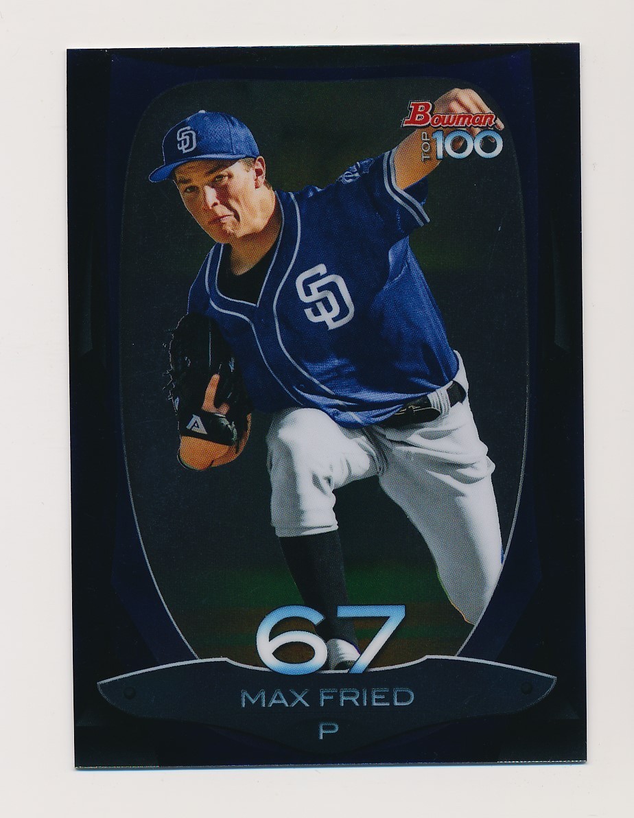 MAX FRIED ⚾ 2013 Bowman Chrome Top 100 Prospects Insert #BTP-67 Padres