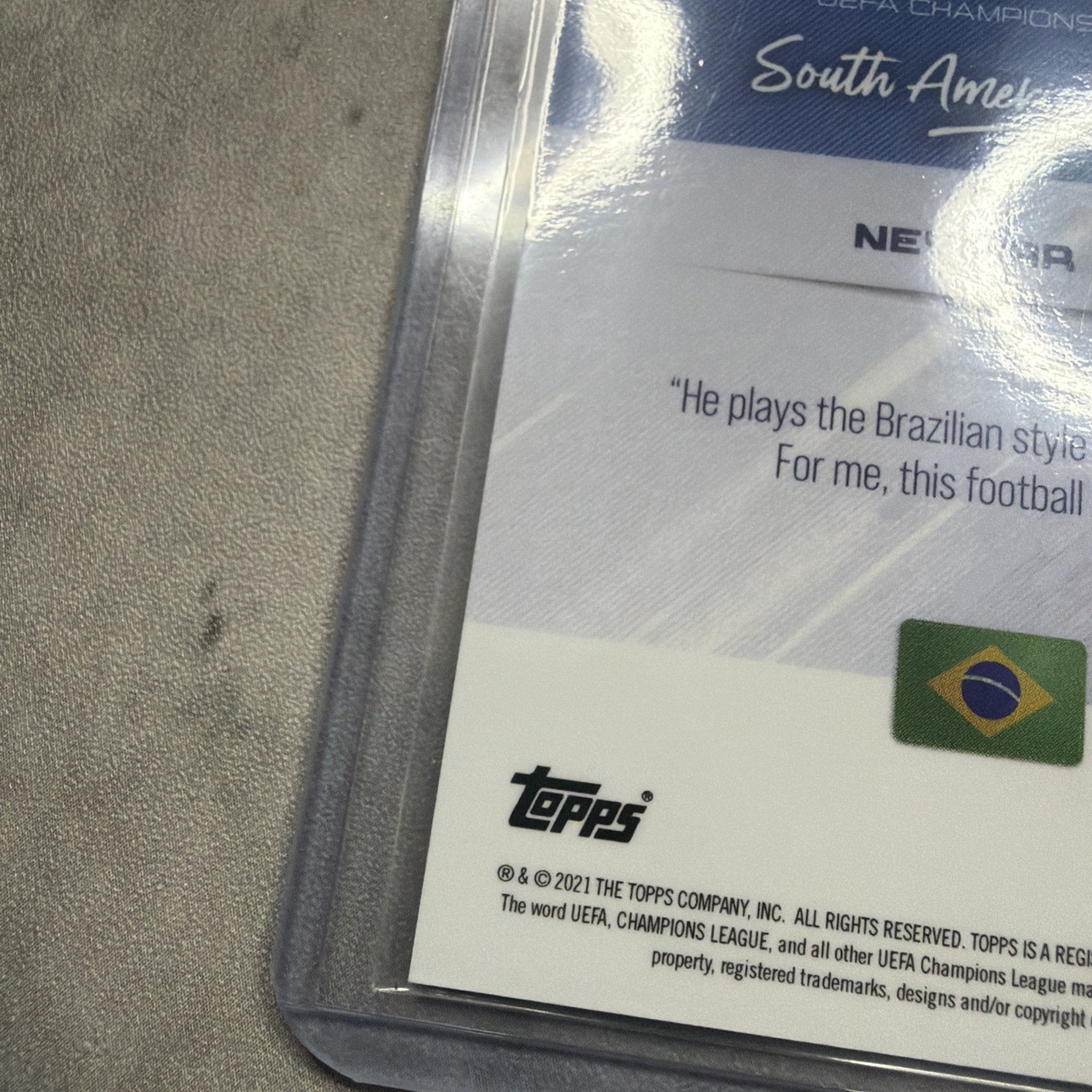 Topps Jogo Bonito Set 2021 Neymar Jr South American Stars Blue /49 C1100