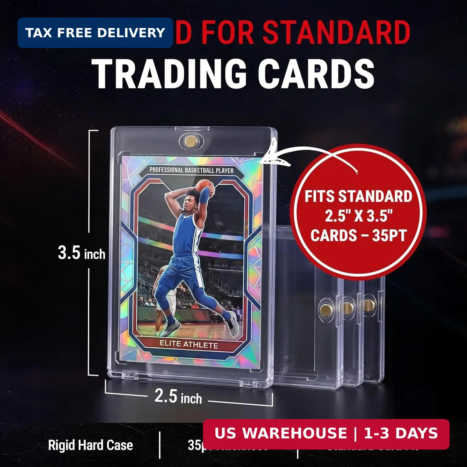 Ultra Pro One Touch 35pt Magnetic Card Holder – Hard Plastic Card Protector Case