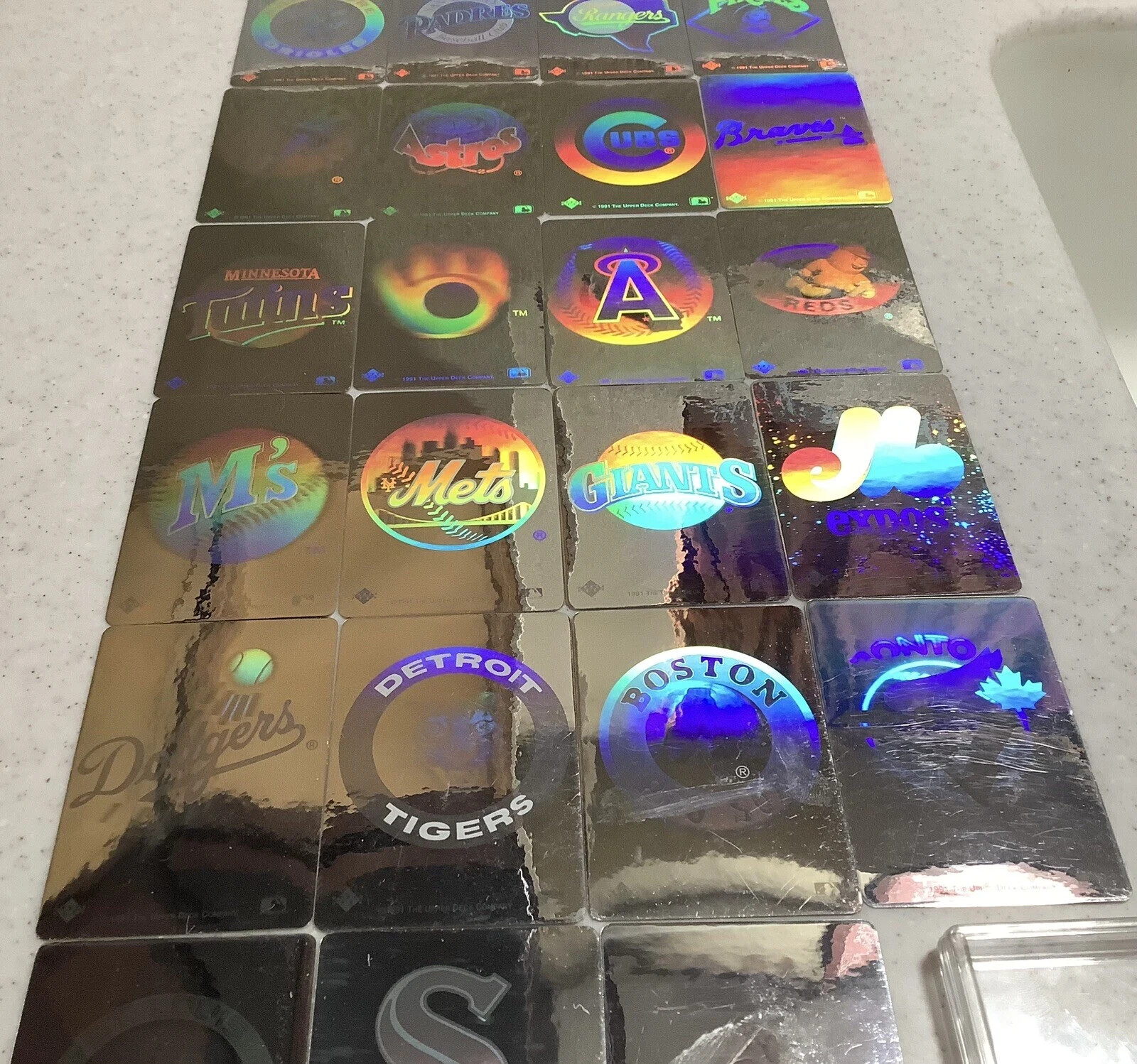 1991 The Upper Deck Company Hologram Cards Stickers Baseball Teams