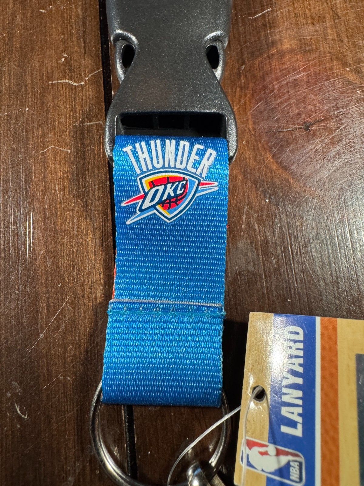 Oklahoma City Thunder OKC NBA Lanyard Detachable Key Chain Reversible Blue/Red