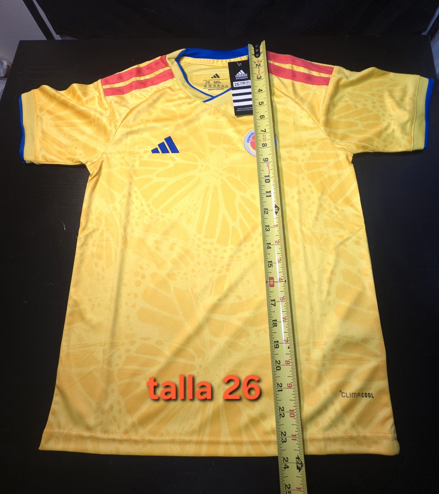 adidas Colombia National Team Soccer Jersey & Shorts Set Yellow Blue Red size26