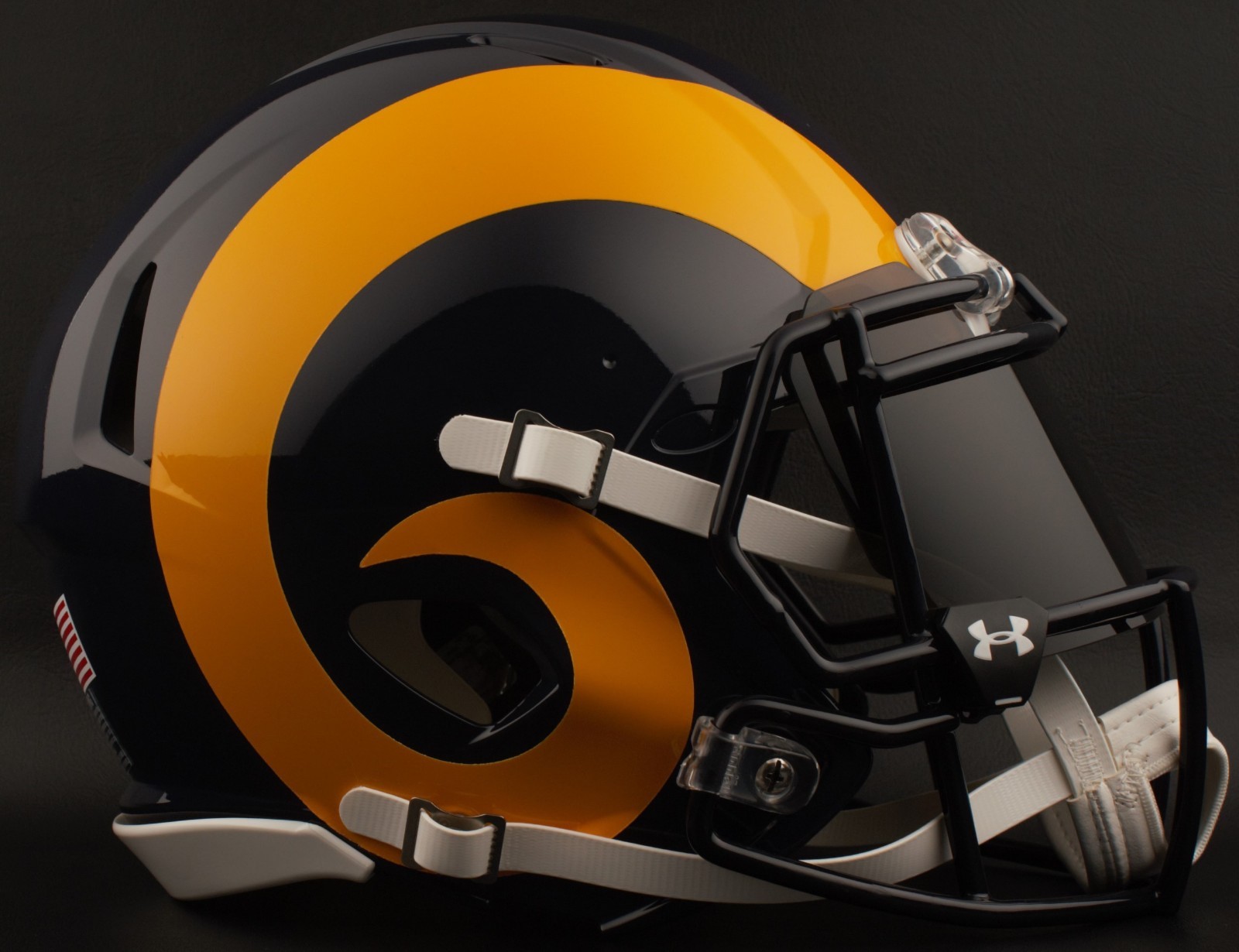 LOS ANGELES RAMS NFL Football Helmet with BLACK-TINT Visor / Eye Shield