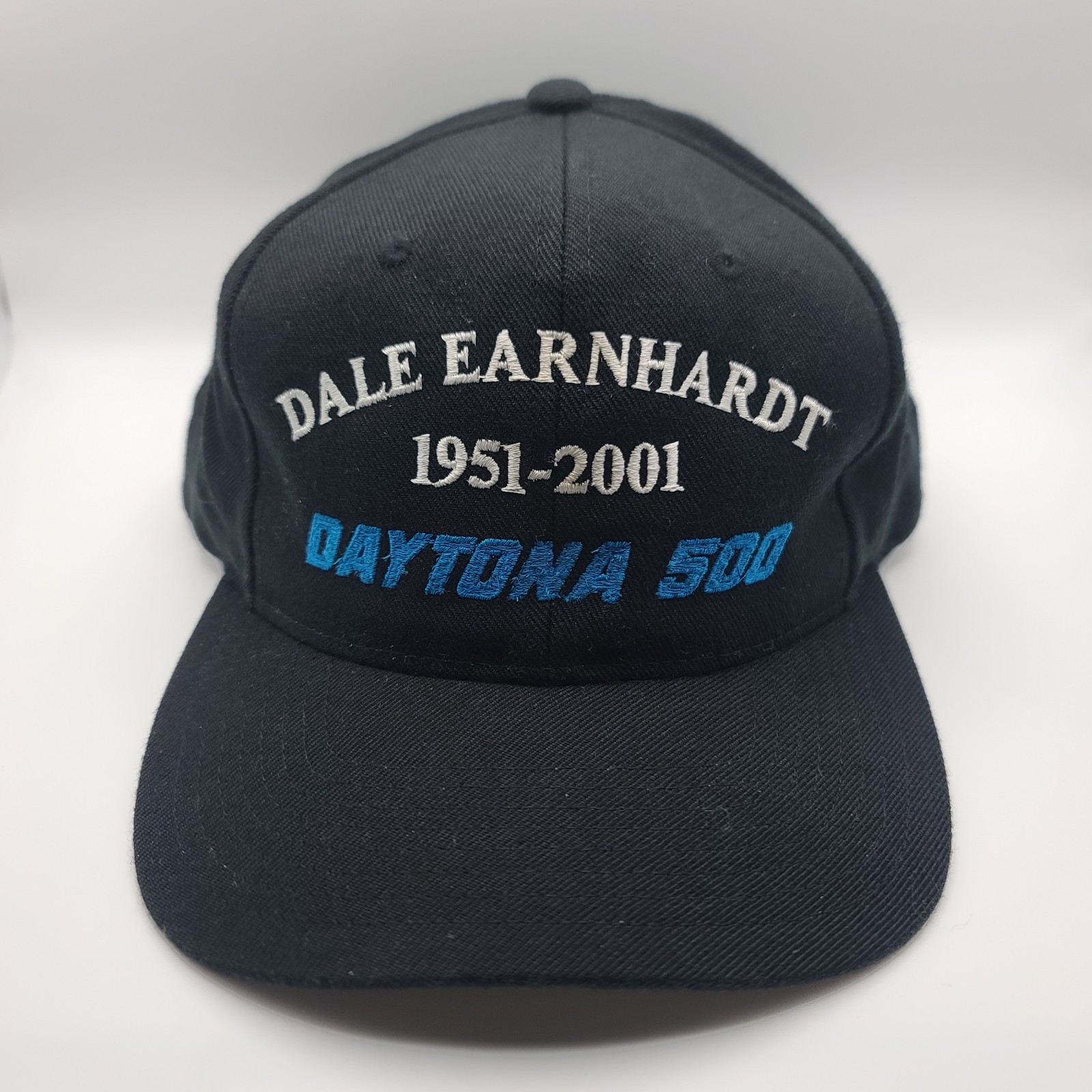 Vtg Dale Earnhardt Daytona 500 Memorial Snapback Hat Yupoong Black Racing Hat