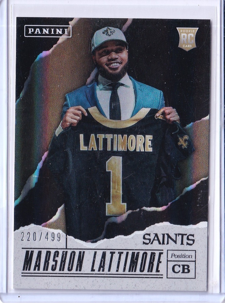 2017 Panini Father’s Day /499 Marshon Lattimore Rookie RC #60 New Orleans Saints