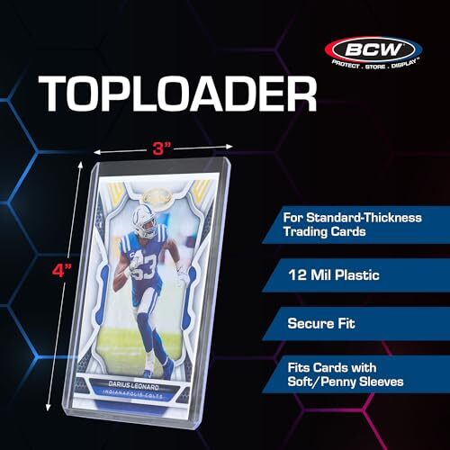 Trading Card Sleeves Case Holder 100 Baseball Football Cards Hard Plastic Clear