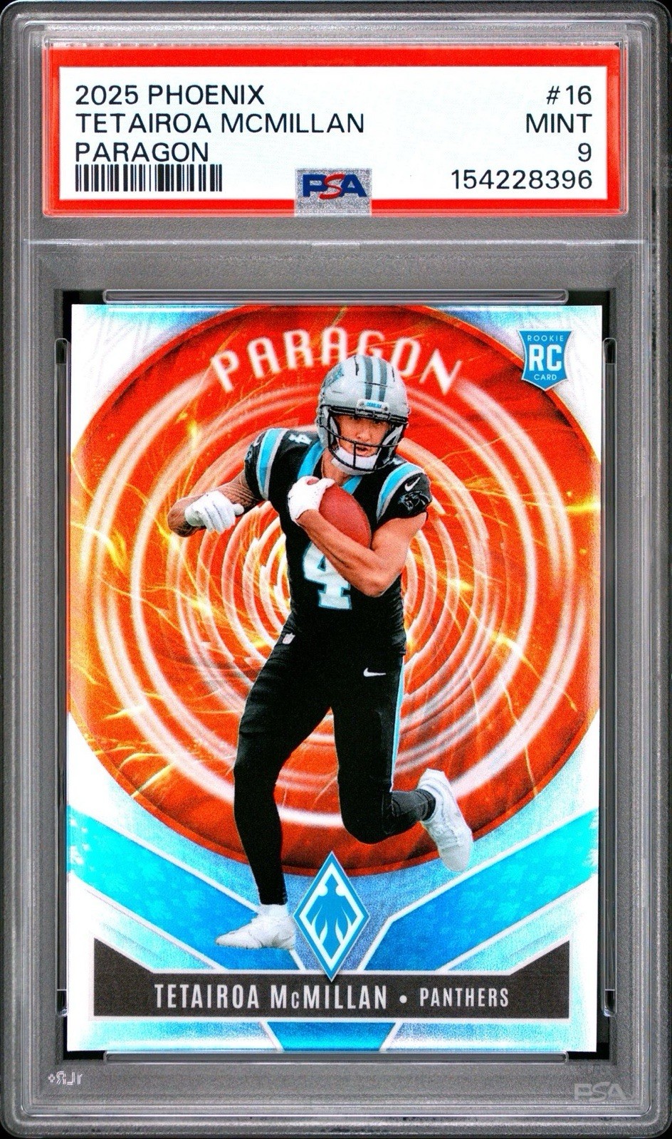 2025 Panini Phoenix Tetairoa McMillan Paragon Silver (RC) #16 ROY Panthers PSA 9