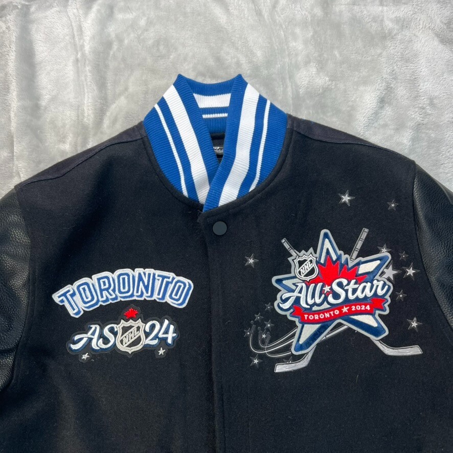 NHL All Star Game Pro Standard Jacket Mens Size M Multicolor Ribbed Wool Varsity