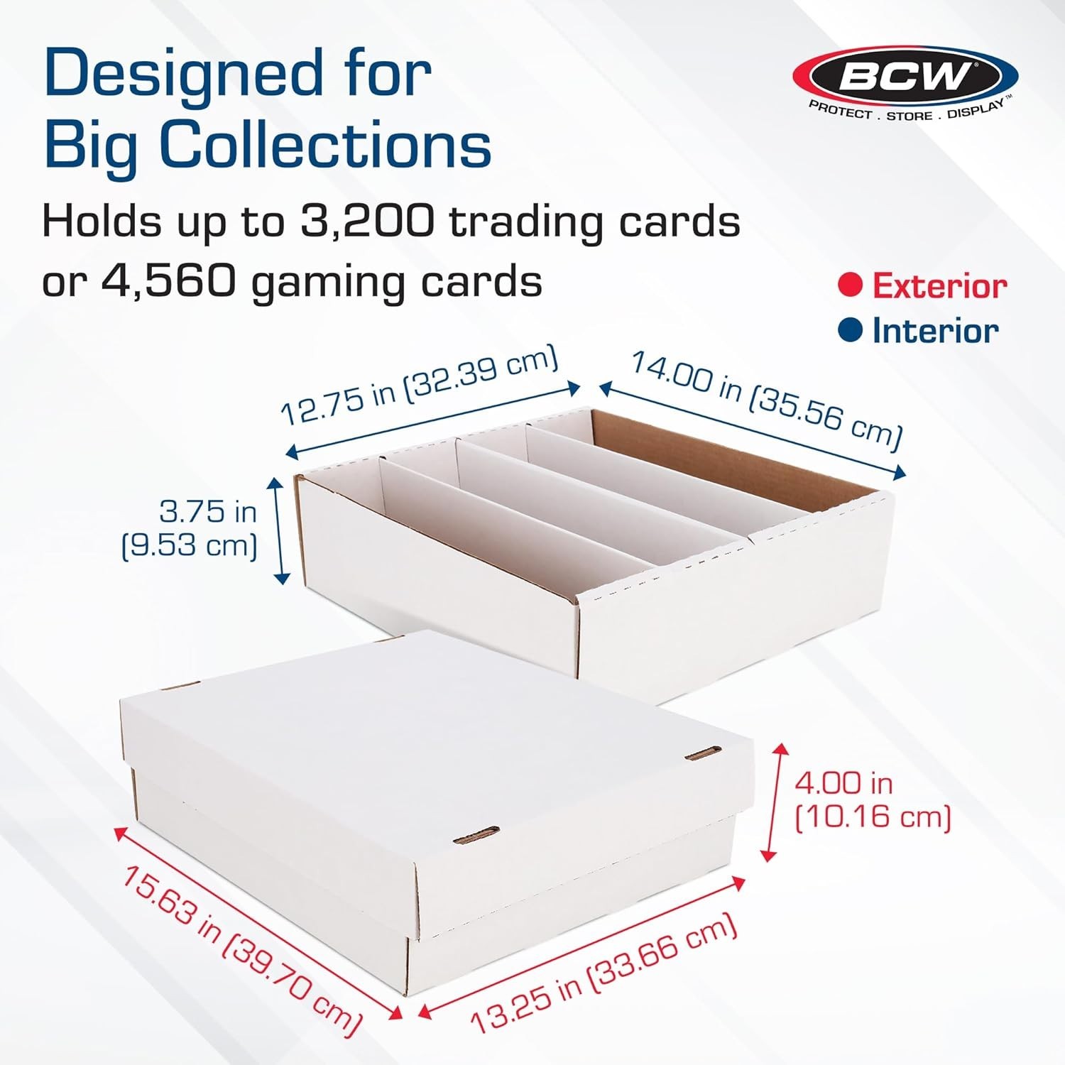 3ct Trading Card Storage Box – 3200+ Card Monster Box, Durable White