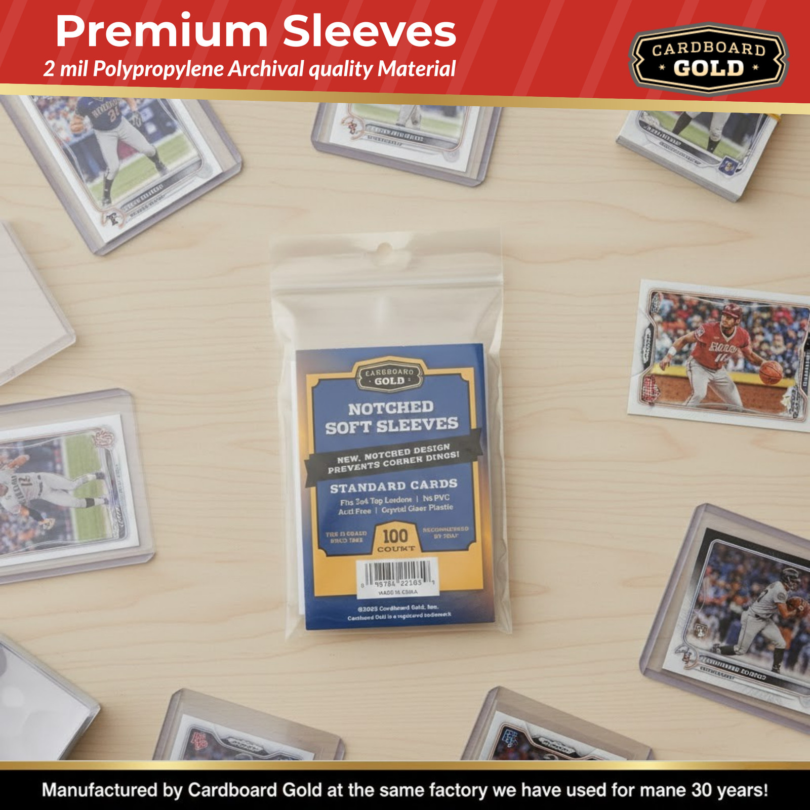 5000 CBG Premium Easy Glide Notched Easy Loading Trading Card Soft Sleeves – NEW
