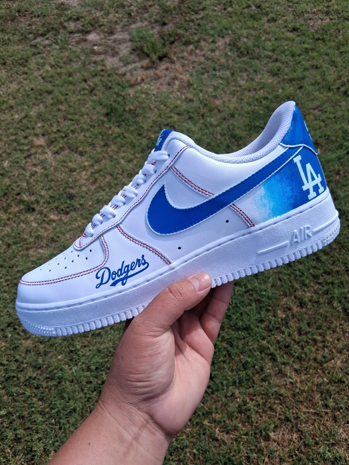 Nike Los Angeles Custom White/Blue Shoes w/ 8 MEN